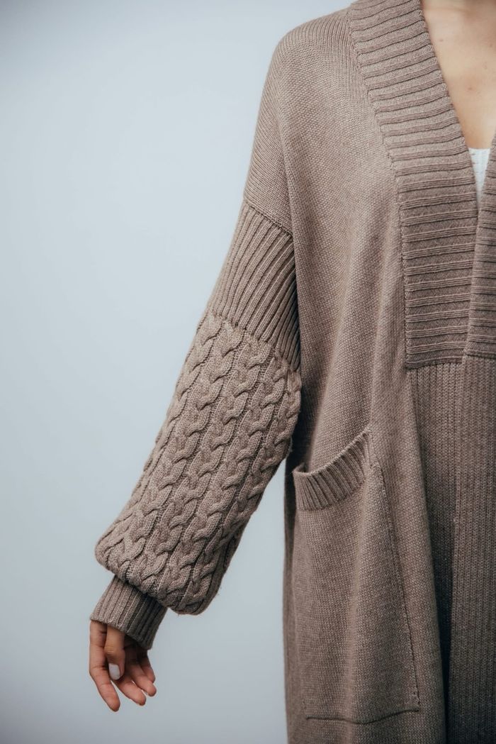 Knitted Wool Long Cardigan Coat